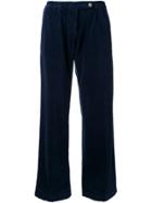 Massimo Alba Wide Leg Velvet Trousers - Blue