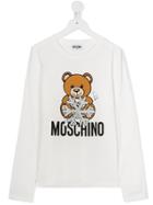 Moschino Kids Teen Teddy Bear Logo Sweatshirt - White