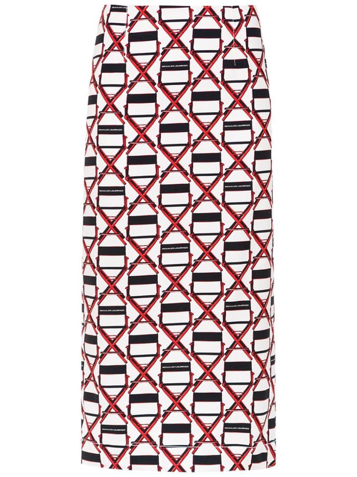 Reinaldo Lourenço Printed Mid Skirt - White