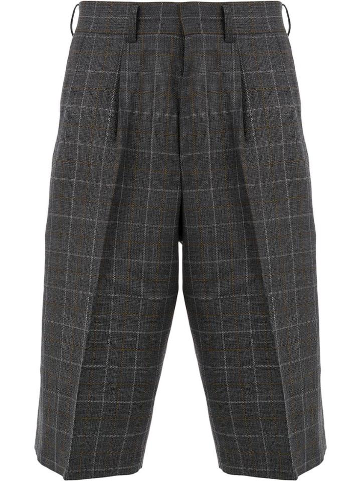 Junya Watanabe Man Classic Checked Shorts - Grey