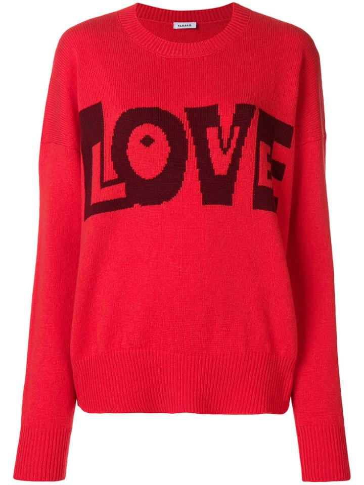 P.a.r.o.s.h. Love Slogan Jumper - Red