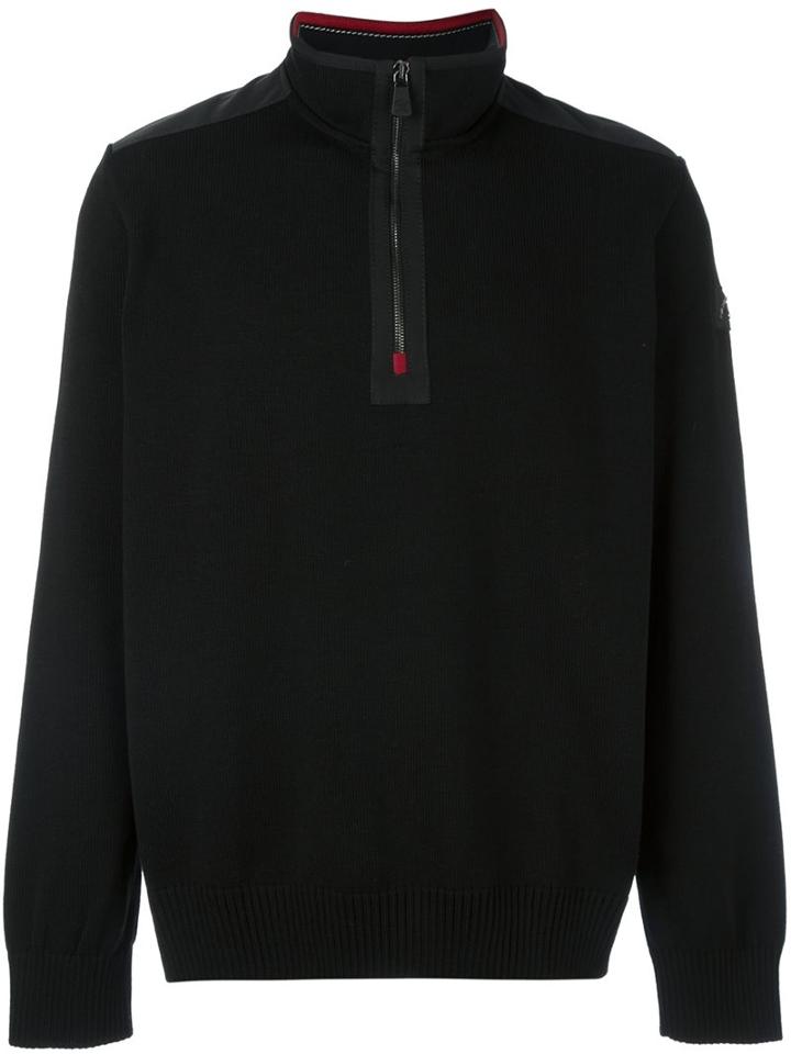 Paul & Shark Zip Up Jumper, Men's, Size: Large, Black, Virgin Wool