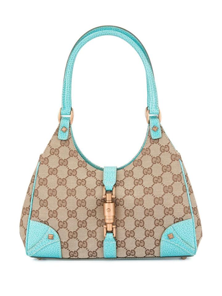 Gucci Vintage Newjackie Gg Pattern Handbag - Blue