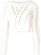 T By Alexander Wang Cropped Knit Jumper - White