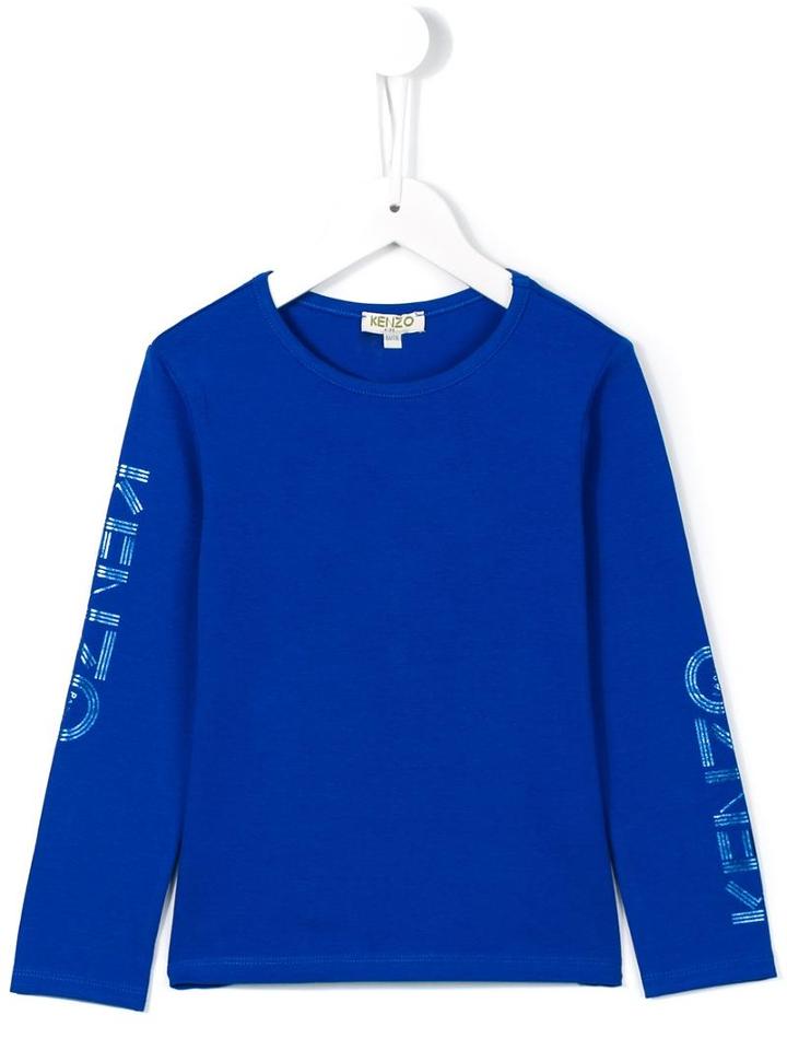 Kenzo Kids Logo Print T-shirt, Girl's, Size: 12 Yrs, Blue