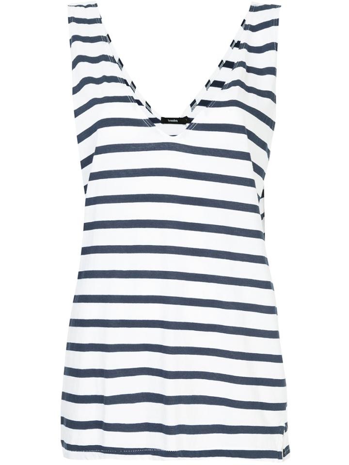 Bassike Striped Flared Vest - White