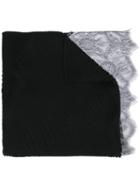 Valentino Lace Panel Scarf, Women's, Black, Silk/polyamide/polyester/wool