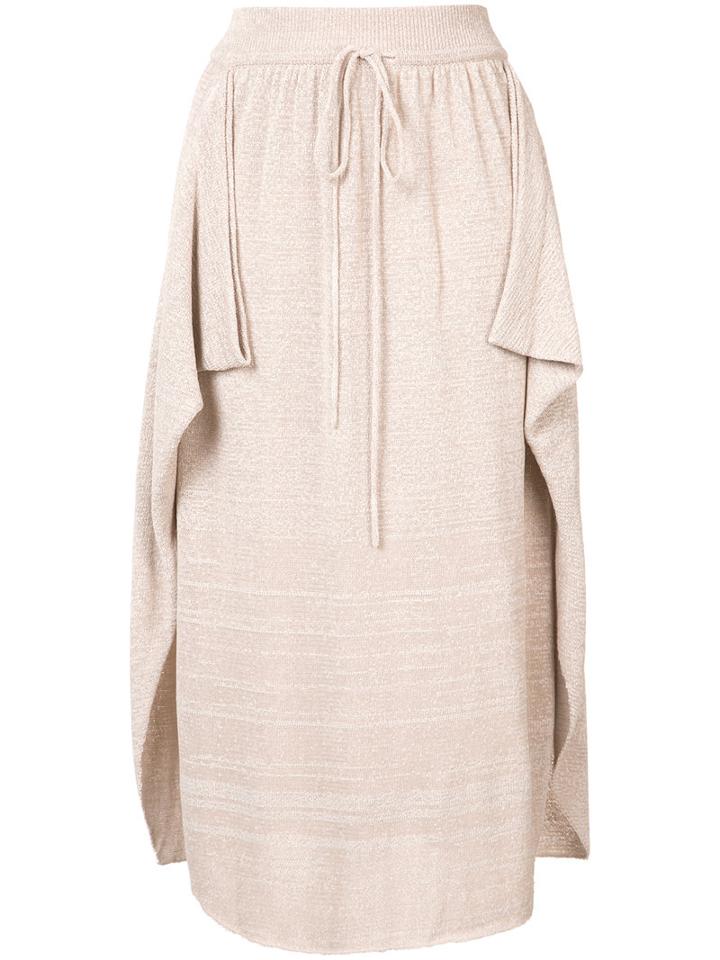 Stella Mccartney - Textured Tape Midi Skirt - Women - Polyamide/viscose - 42, Nude/neutrals, Polyamide/viscose