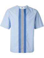 Msgm Contrast Stripe Boxy T-shirt, Men's, Size: 50, Blue, Cotton