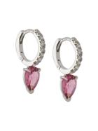 Dubini Theodora Rubellite 18kt White Gold Drop Earrings - Pink &