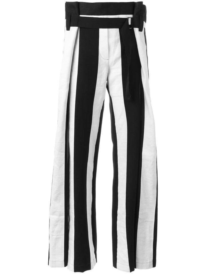 Ann Demeulemeester Vertical Striped Trousers, Women's, Size: 36, Black, Cotton/linen/flax
