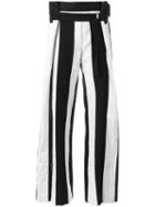 Ann Demeulemeester Vertical Striped Trousers, Women's, Size: 36, Black, Cotton/linen/flax