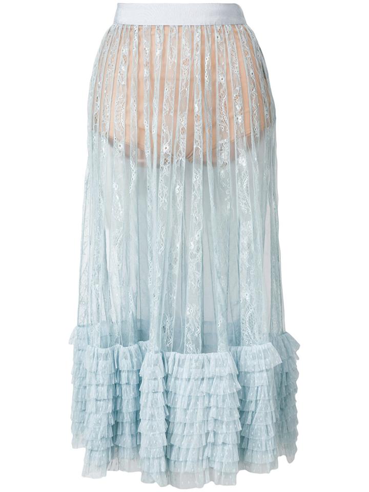 Amen Layered Frills Skirt - Blue