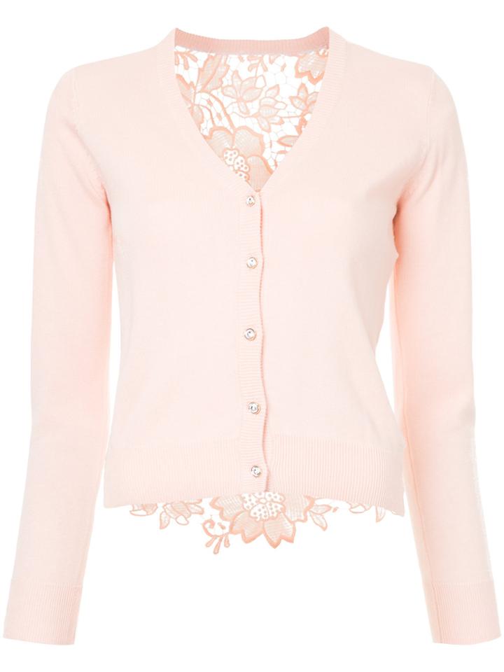Loveless Embroidered Back Cardigan - Pink & Purple
