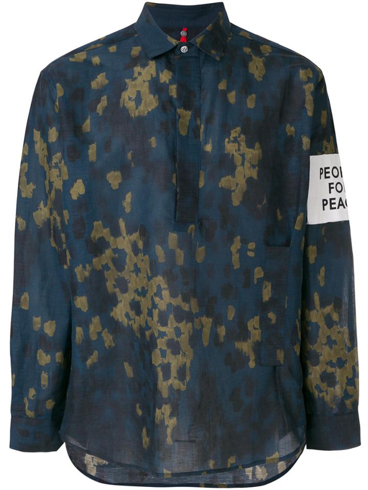 Oamc Paint Effect Shirt - Blue