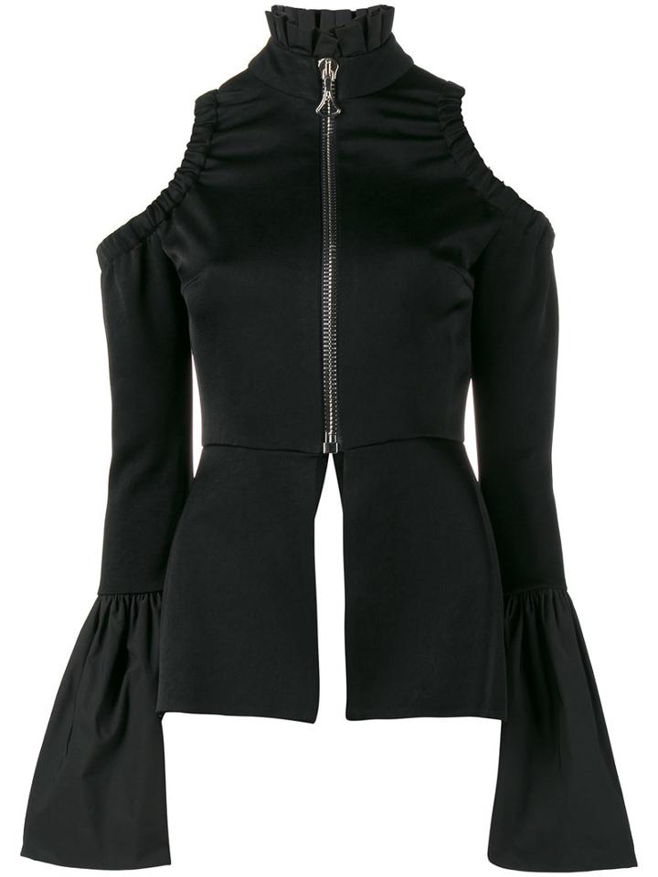 Ellery - Cold Shoulder Top - Women - Polyester/acetate - 8, Black, Polyester/acetate