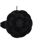 Chanel Vintage Camellia Brooch, Women's, Black