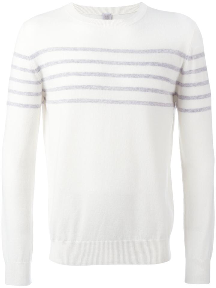 Eleventy Striped Jumper - White