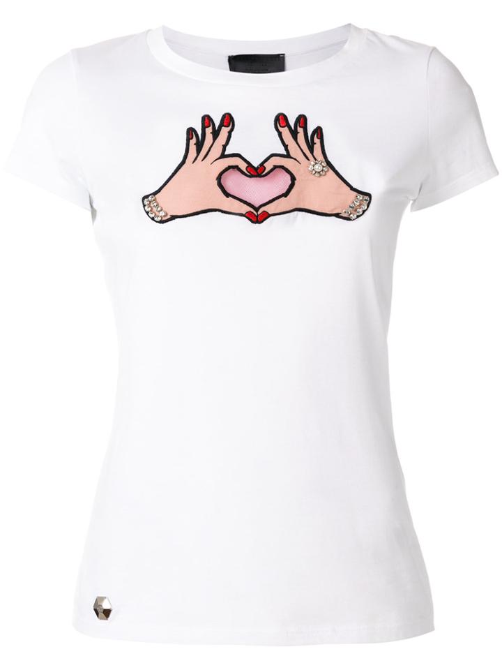 Philipp Plein Heart Patch T-shirt - White