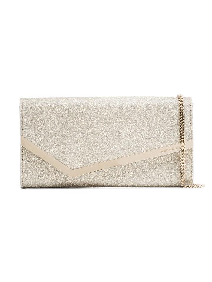 Jimmy Choo Metallic Emmie Glitter Clutch