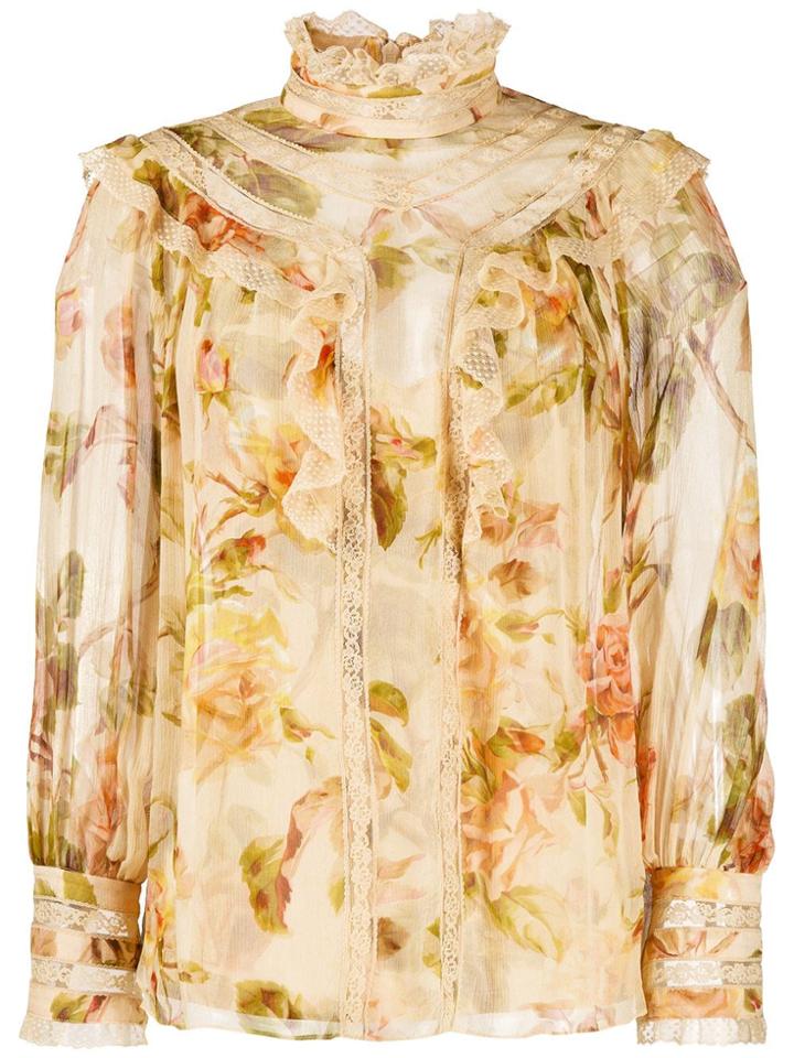 Zimmermann Floral-print Blouse - Neutrals