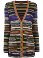 Missoni Striped Cardigan, Women's, Size: 42, Black, Cupro/viscose/polyester/spandex/elastane