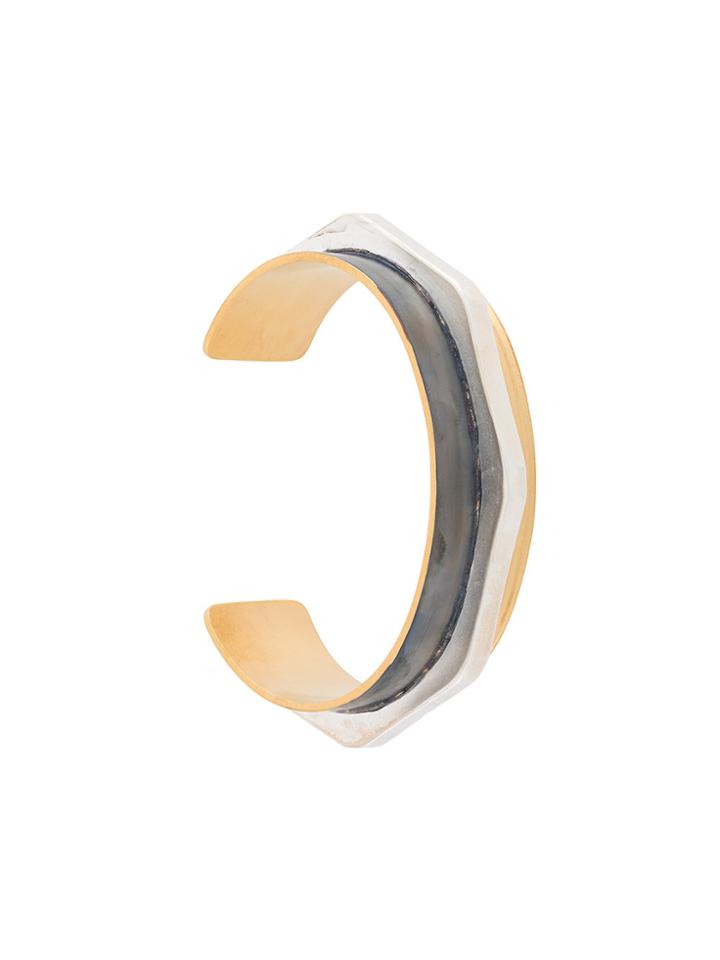Maison Margiela Contrast Geometric Cuff - Metallic