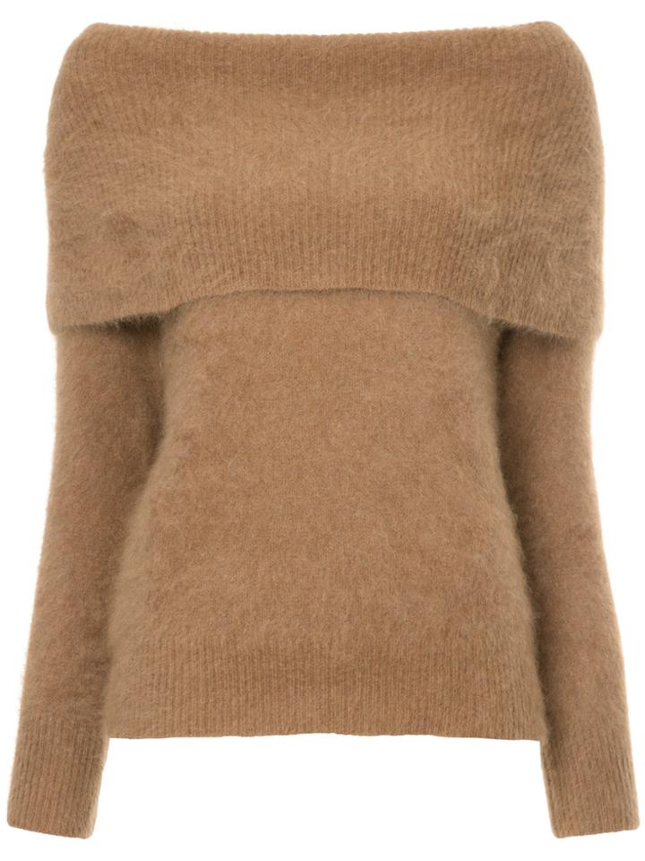 Cityshop Off Shoulder Jumper - Brown