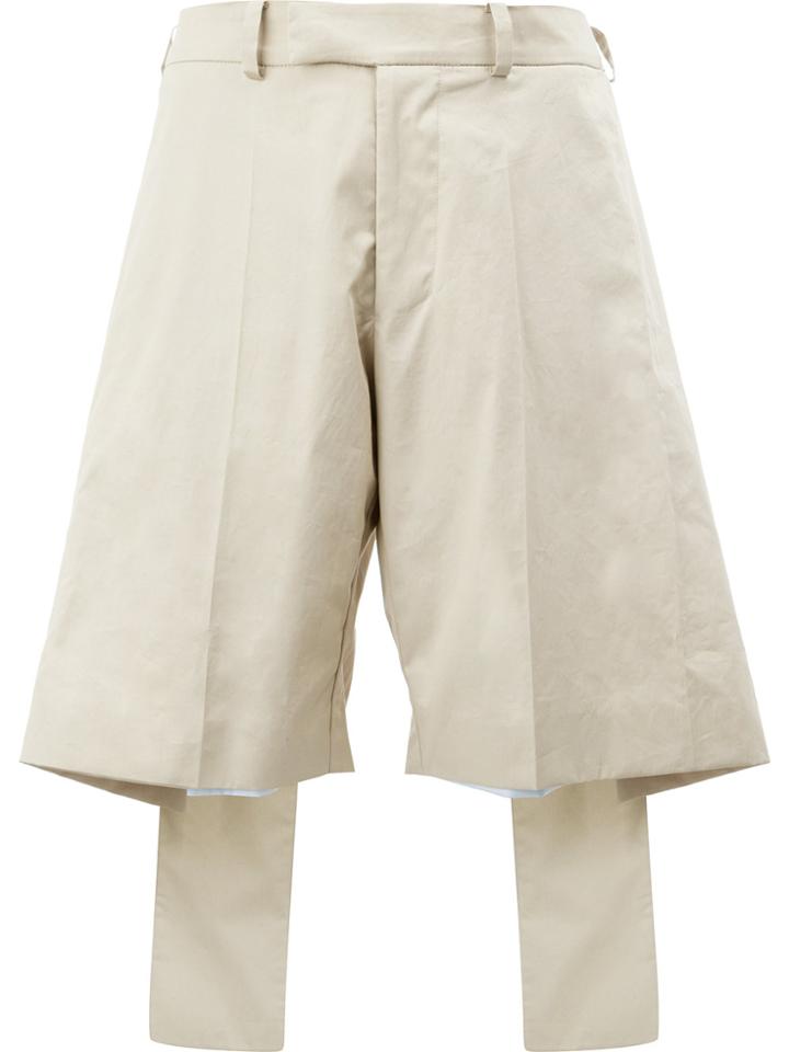 Moohong Oversize Layer Effect Shorts - Nude & Neutrals