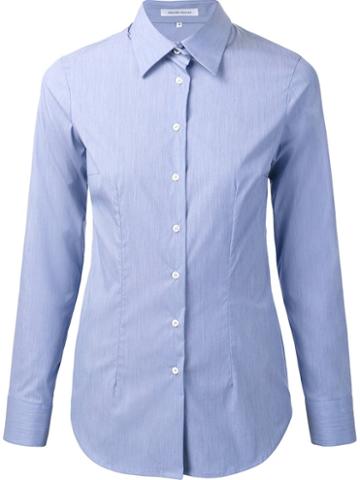 Walter Voulaz Slim-fit Shirt, Women's, Size: 46, Blue, Cotton/polyamide/spandex/elastane