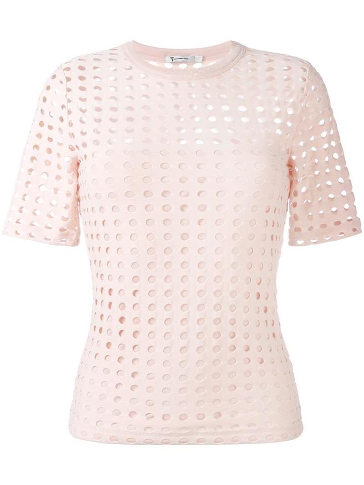 T By Alexander Wang Circular Hole Top, Women's, Size: Medium, Pink/purple, Polyester/rayon/spandex/elastane
