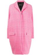 Gianluca Capannolo Houndstooth Pattern Single-breasted Coat - Pink