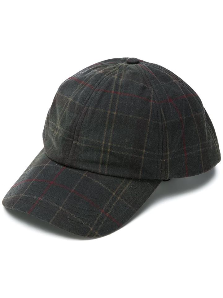 Barbour Checked Baseball Cap - Grey