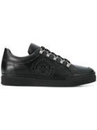 Balmain Logo Stamp Low Top Sneakers - Black