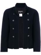 Chanel Vintage Textured Fitted Jacket - Blue