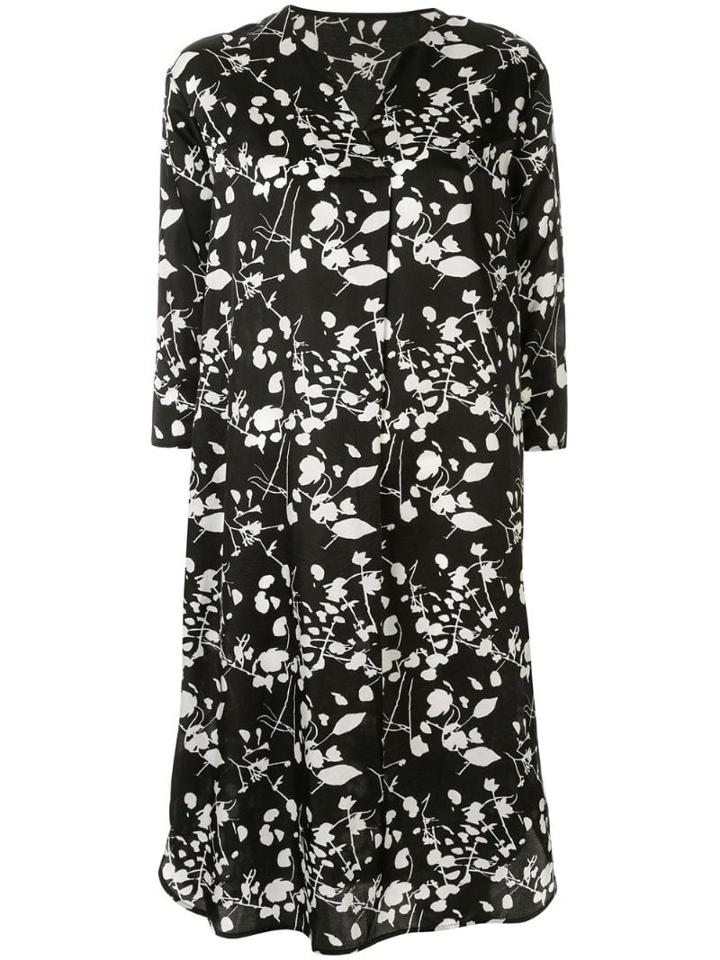 Knott Floral Print Dresses - Black