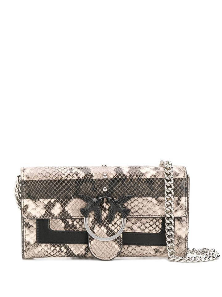 Pinko Love Bag Wallet With Shoulder Strap - Grey