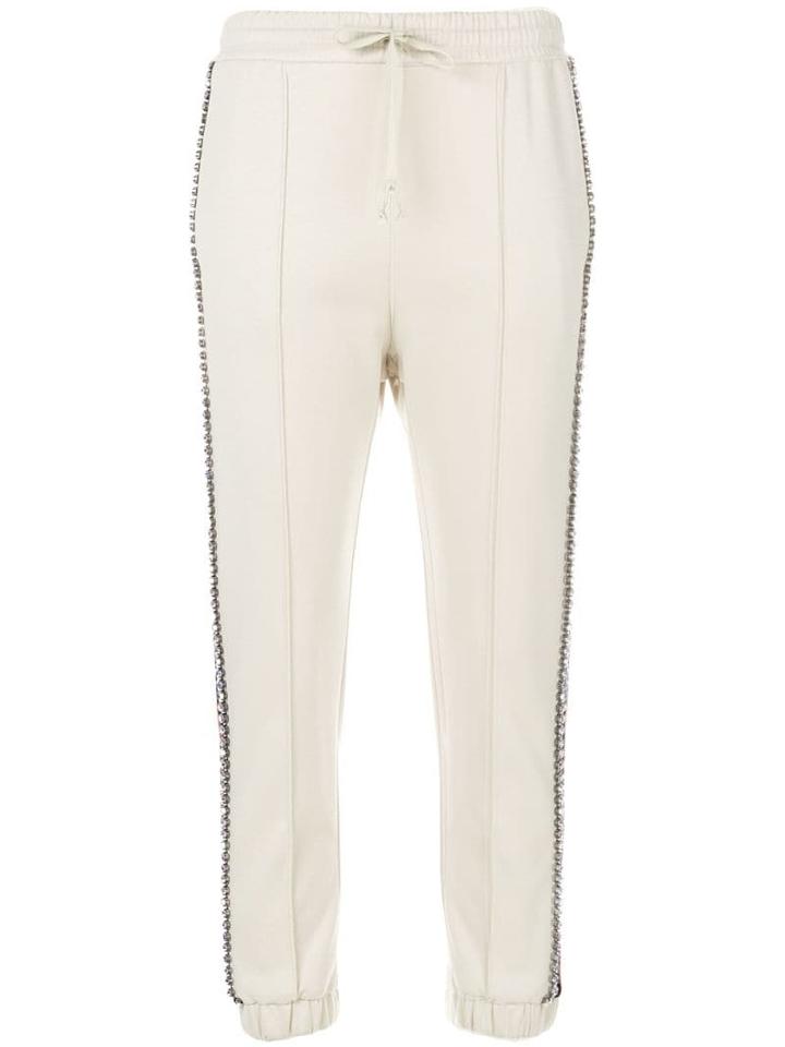 Gucci Cream Crystal Stripe Track Pants - Neutrals