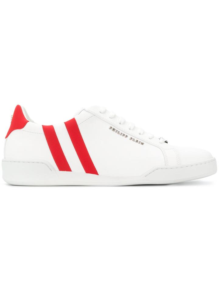 Philipp Plein Side Striped Sneakers - White