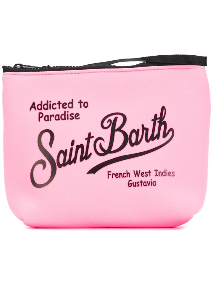 Mc2 Saint Barth Logo Print Zip Clutch - Pink & Purple