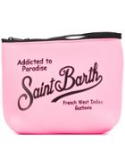 Mc2 Saint Barth Logo Print Zip Clutch - Pink & Purple