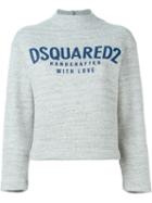 Dsquared2 Cropped Logo Sweatshirt, Women's, Size: S, Grey, Cotton