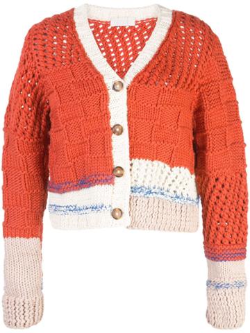 Lorod Patchwork Cardigan - Red