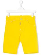 Dsquared2 Kids Teen Stretch Denim Shorts - Yellow