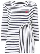 Chinti & Parker Striped Heart Printed Top - White