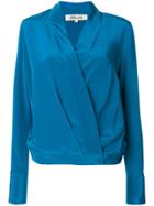 Diane Von Furstenberg Wrap V-neck Blouse - Blue