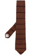 Gieves & Hawkes Striped Knitted Tie - Yellow & Orange