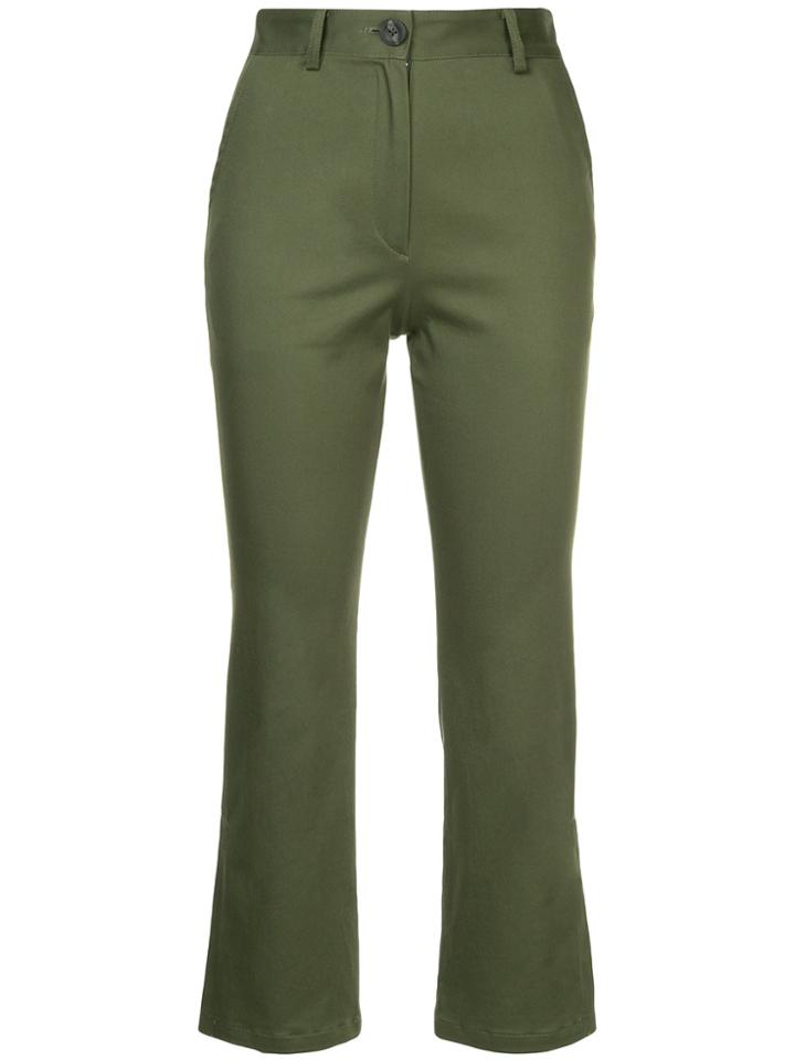 H Beauty & Youth Bootcut Cropped Trousers - Green