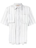 Maison Flaneur - Oversize Short Sleeve Shirt - Men - Silk/cotton - 48, Grey, Silk/cotton
