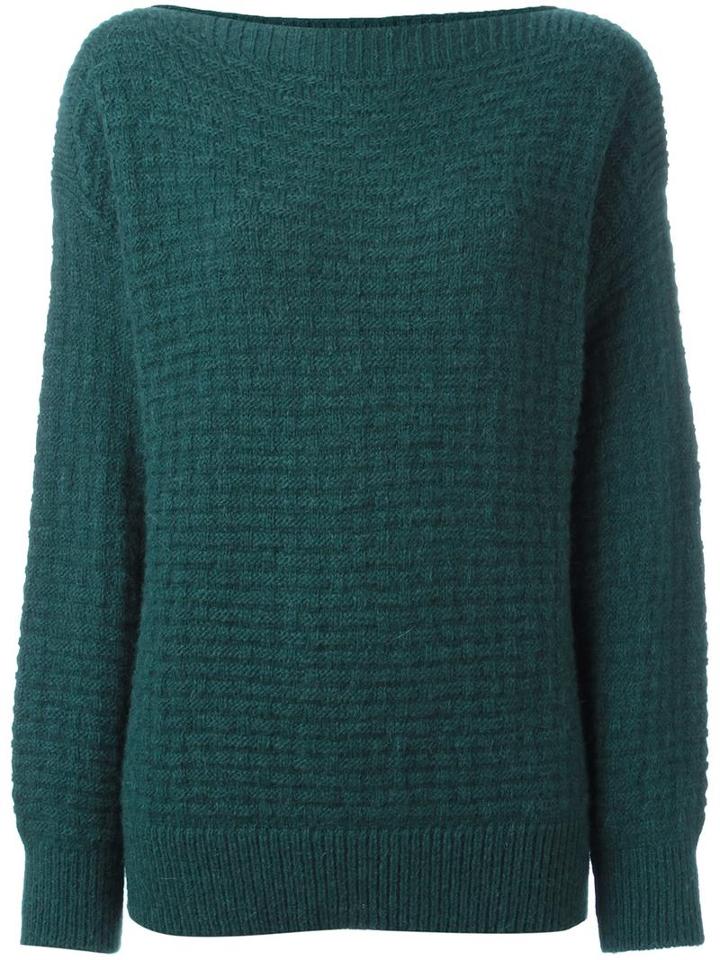 Closed Basket Knit Jumper, Women's, Size: Xs, Blue, Nylon/wool/alpaca